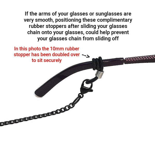 BLACK GLASSES CHAIN FOR MEN or WOMEN UNISEX