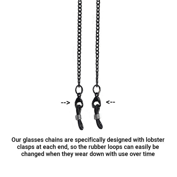 BLACK GLASSES CHAIN FOR MEN or WOMEN UNISEX