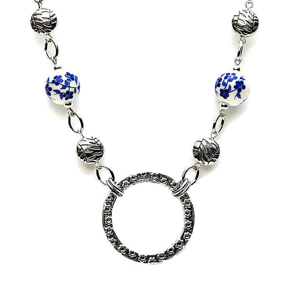 FLORAL BLUE LANYARD (Stainless Steel Chain)  - SPECLACE