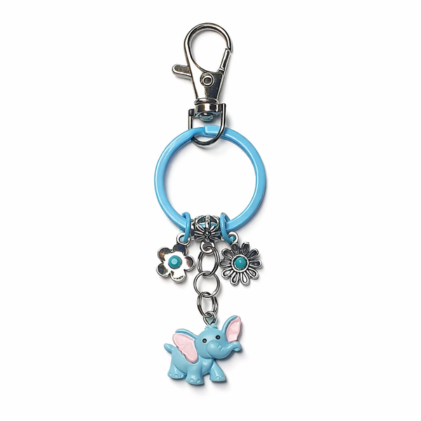 SILVERTONE Little Blue Elephant KEYCHAIN