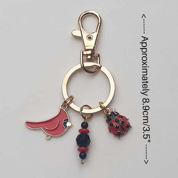 Goldtone Red and Black KEYCHAIN