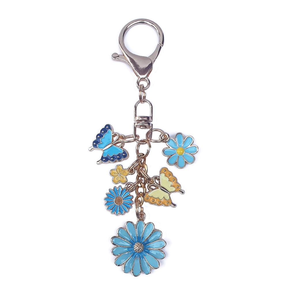 Butterflies & Flowers Bag Tag Accessory Goldtone