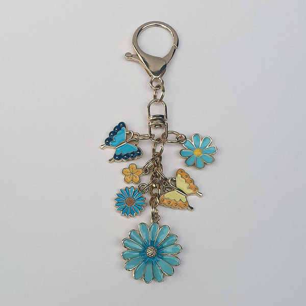 Butterflies & Flowers Bag Tag Accessory Goldtone