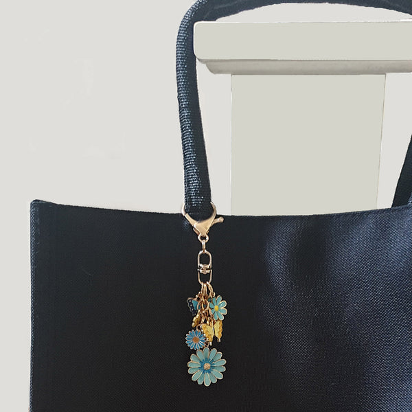 Butterflies & Flowers Bag Tag Accessory Goldtone