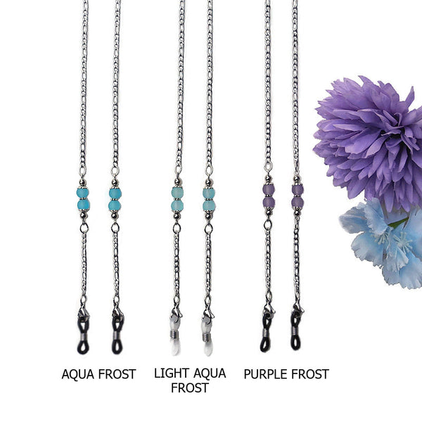 Aqua Frost, Light Aqua Frost & Purple Frost with LOOPS (Glasses Chain)