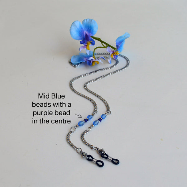 BLUE with a Touch of Purple (Grade 304 Stainless Steel Glasses Chain)