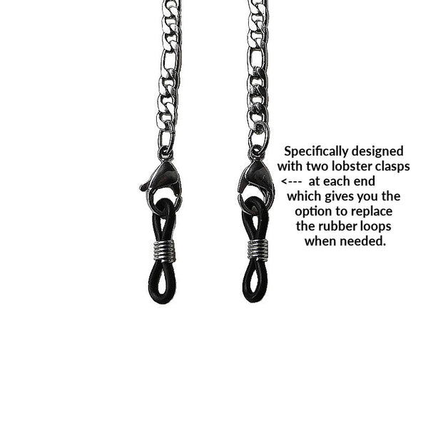 DAISY DROPS with BLACK RUBBER LOOPS (Grade 304 Stainless Steel Chain)  - SPECLACE