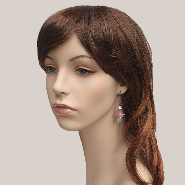 PINK and PURPLE FLOWER EARRINGS