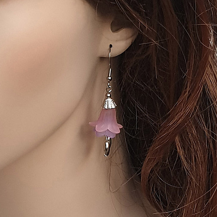 PINK and PURPLE FLOWER EARRINGS