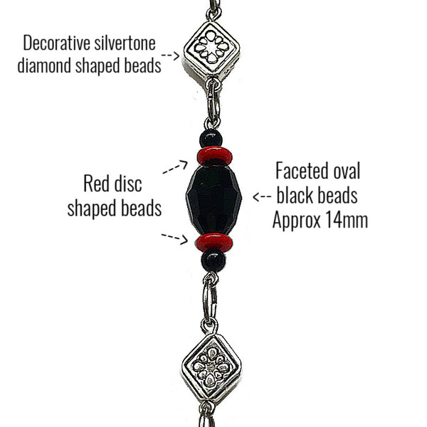 LANYARD BLACK WITH A TOUCH OF RED (Stainless Steel Chain)  - SPECLACE