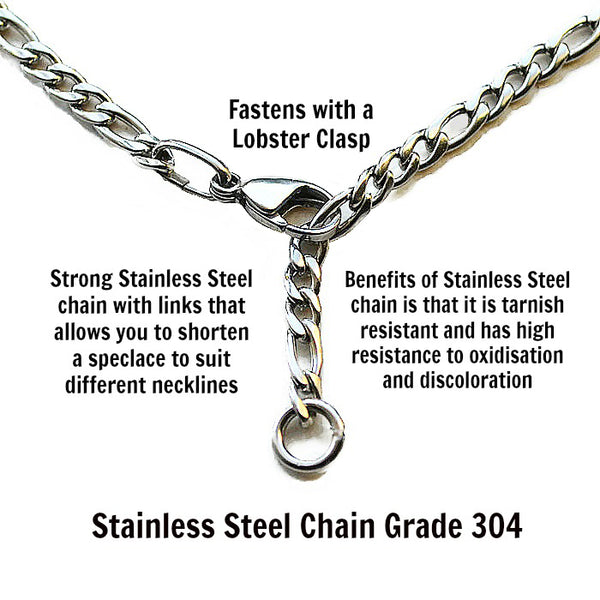 SILVERTONE SPECLACE (Stainless Steel Chain) 18mm GLASSES LOOP  - SPECLACE