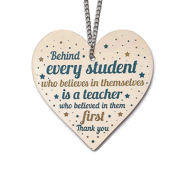 WOODEN HEART KEEPSAKE For Teachers