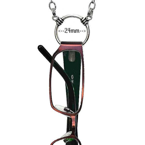 UNISEX SILVERTONE SPECLACE for MEN or WOMEN (Stainless Steel Chain) 24mm GLASSES LOOP
