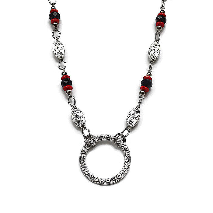 Red and black shop necklace
