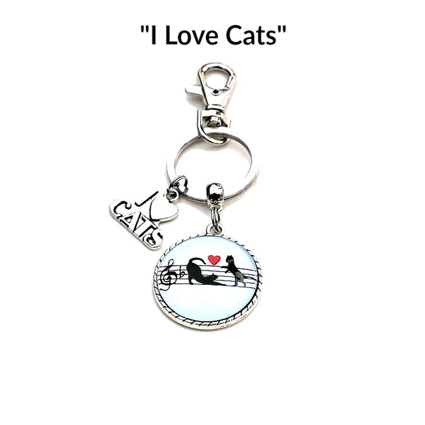 I LOVE CATS KEYCHAIN Two Playful Cats  - SPECLACE