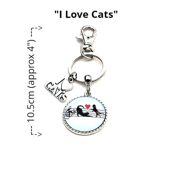 I LOVE CATS KEYCHAIN Two Playful Cats  - SPECLACE