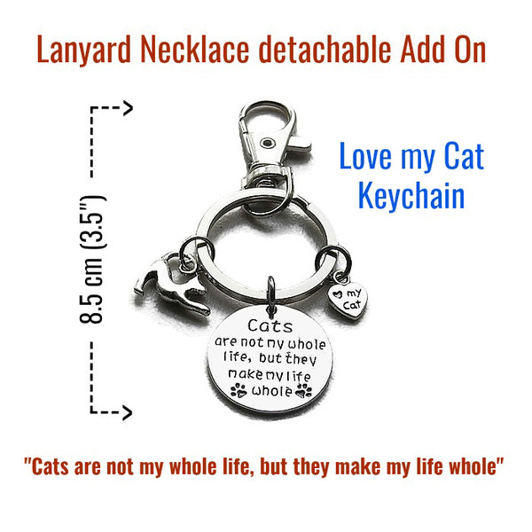 KEYCHAIN - LOVE MY CAT Add On "Cats make my life whole"  - SPECLACE