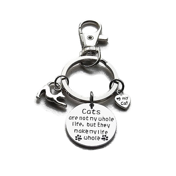 KEYCHAIN - LOVE MY CAT Add On "Cats make my life whole"  - SPECLACE