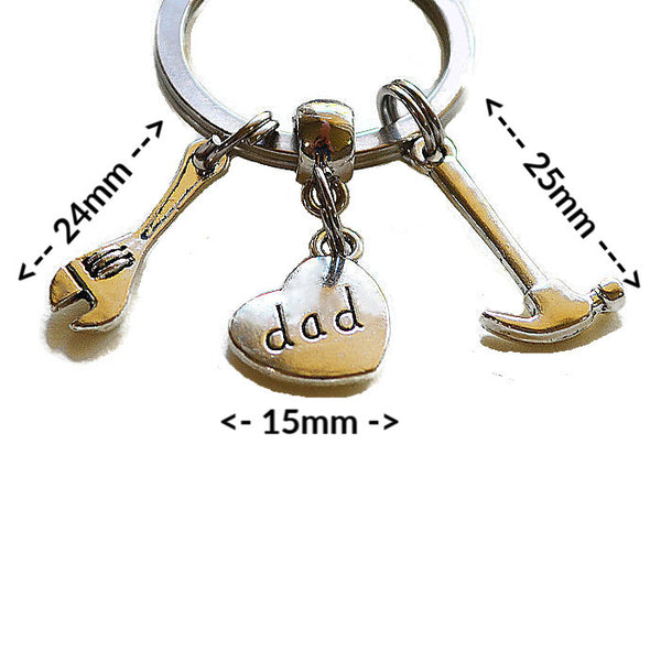 GIFTS FOR DAD KEYCHAIN Hammer Heart Wrench  - SPECLACE