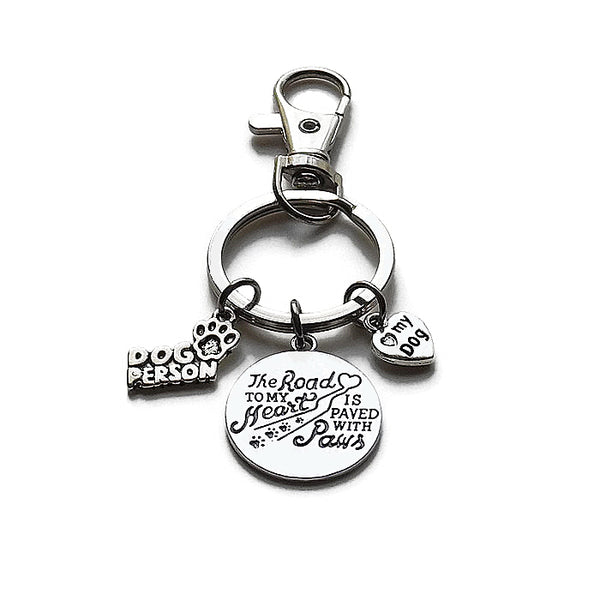 LOVE MY DOG KEYCHAIN The Road to my Heart is paved with Paws!  - SPECLACE