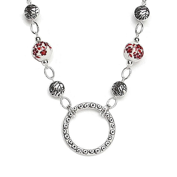 FLORAL RED LANYARD (Stainless Steel Chain)  - SPECLACE