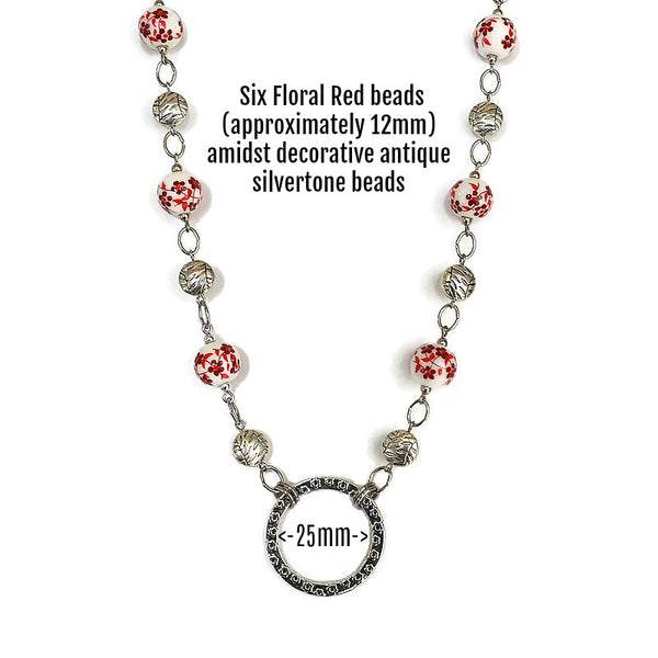 FLORAL RED LANYARD (Stainless Steel Chain)  - SPECLACE