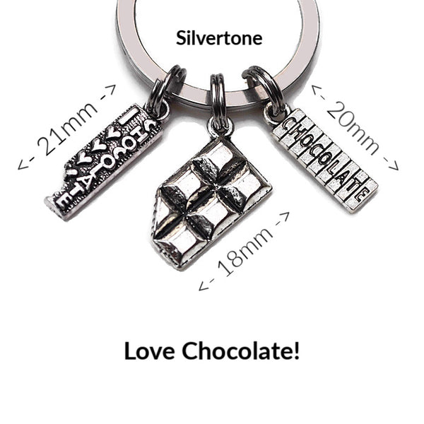 'I LOVE CHOCOLATE'   3 or 4 Charm KEYCHAINS  - SPECLACE