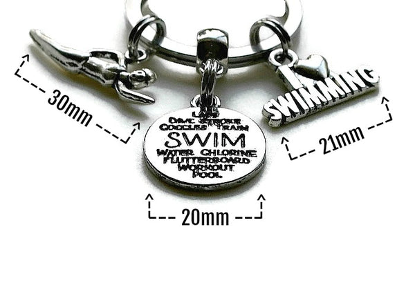 \'I LOVE SWIMMING\'  KEYCHAIN  - SPECLACE