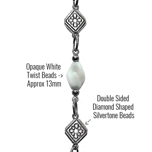 LOVELY IN WHITE GLASSES CHAIN (Stainless Steel Chain)  - SPECLACE