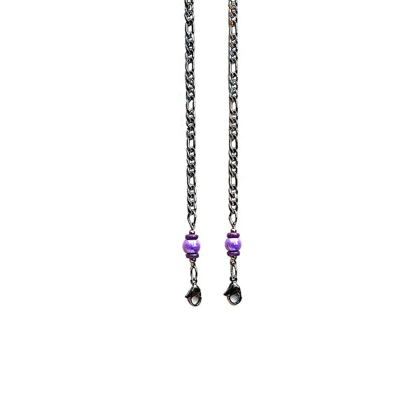 FACEMASK CHAIN ~ SHADES OF VIOLET (Tarnish Resistant Stainless Steel)