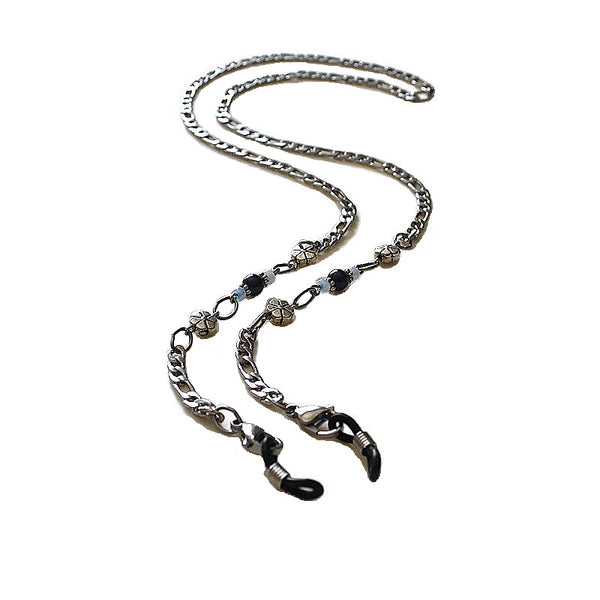 SHADES of BLUE with BLACK RUBBER LOOPS (Grade 304 Stainless Steel Chain)  - SPECLACE