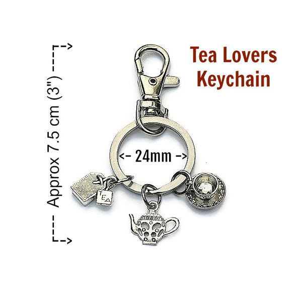 TEA LOVERS KEYCHAIN Add On with three Tea themed charms  - SPECLACE