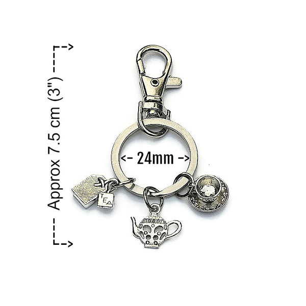 TEA LOVERS KEYCHAIN Add On with three Tea themed charms  - SPECLACE