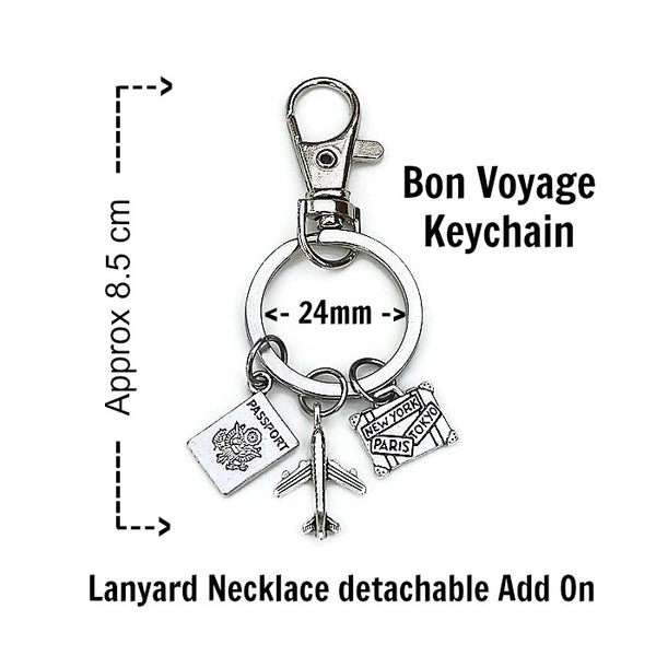 KEYCHAIN BON VOYAGE Add On with Travel themed Charms  - SPECLACE