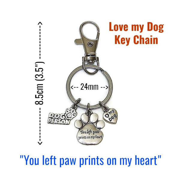 \'LOVE MY DOG\' KEYCHAIN Add On  "You left pawprints on my heart!"  - SPECLACE