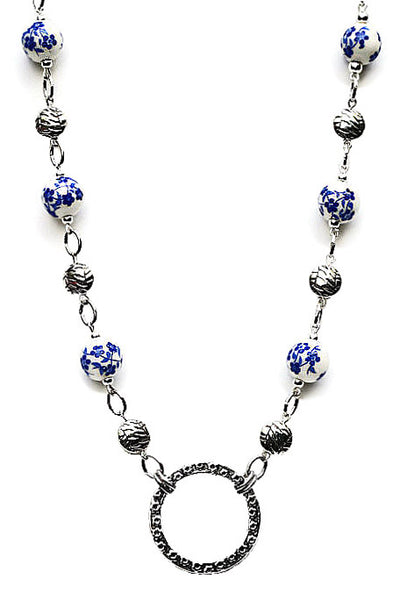 FLORAL BLUE LANYARD (Stainless Steel Chain)  - SPECLACE