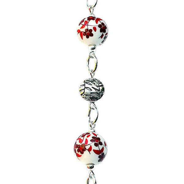 FLORAL RED LANYARD (Stainless Steel Chain)  - SPECLACE